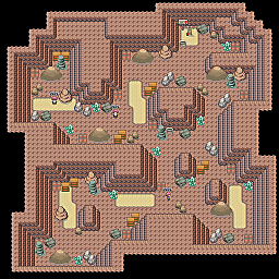 Hard Rock Cave F3 Game Map for Pokemon Online Players Route Order: 208 http://www.monstermmorpg.com/Maps-Hard-Rock-Cave-F3