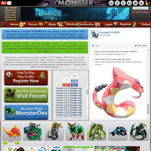 Home Page Screenshot of Monster MMORPG Game